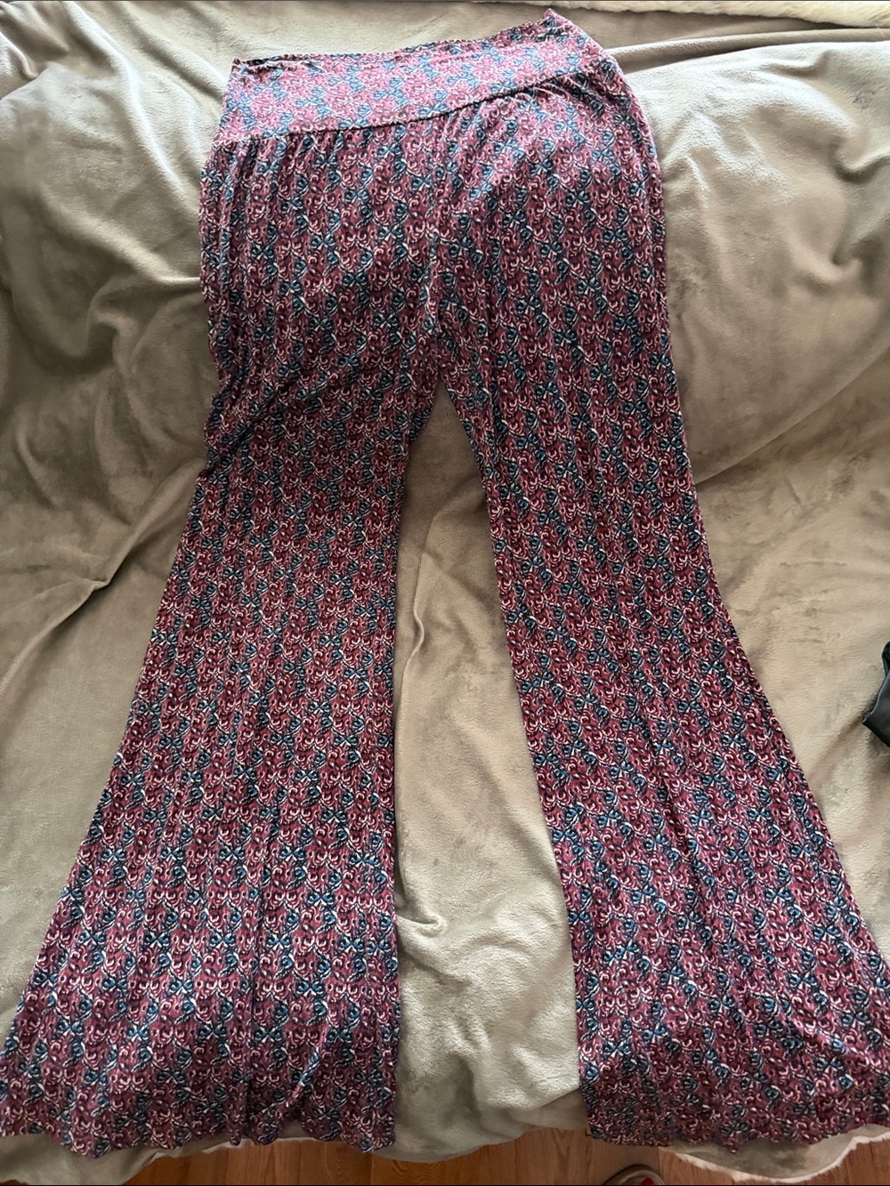 Lucky Brand Pink Multi Printed Wide-Leg Lounge Pants